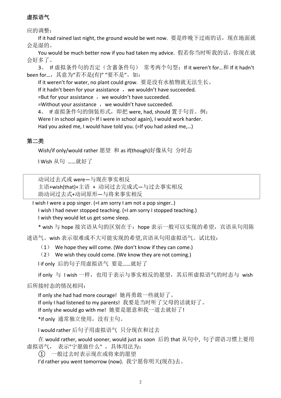 英语中虚拟语气四大类.doc_第2页