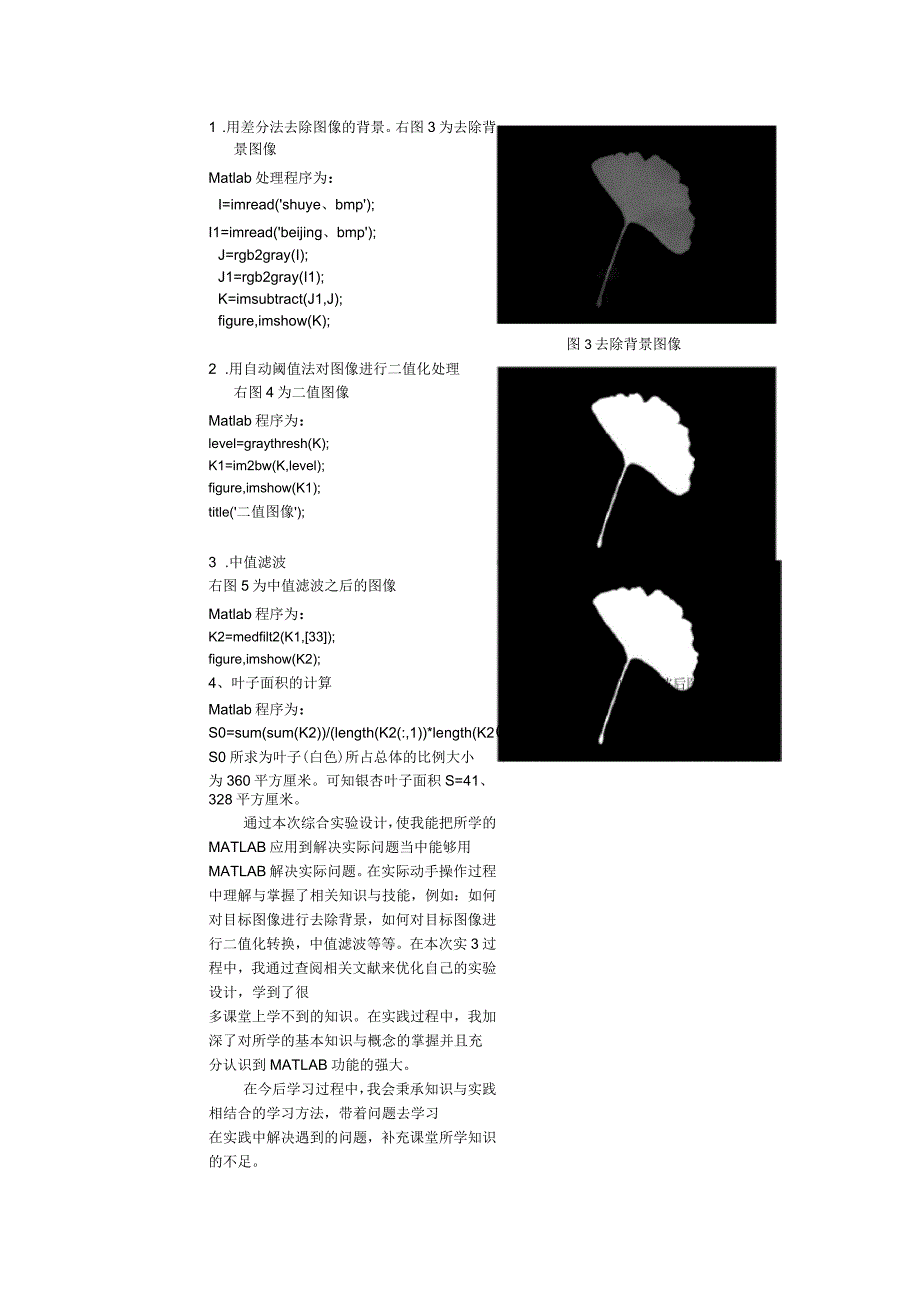 基于MATLAB进行树叶面积测量实验报告_第2页