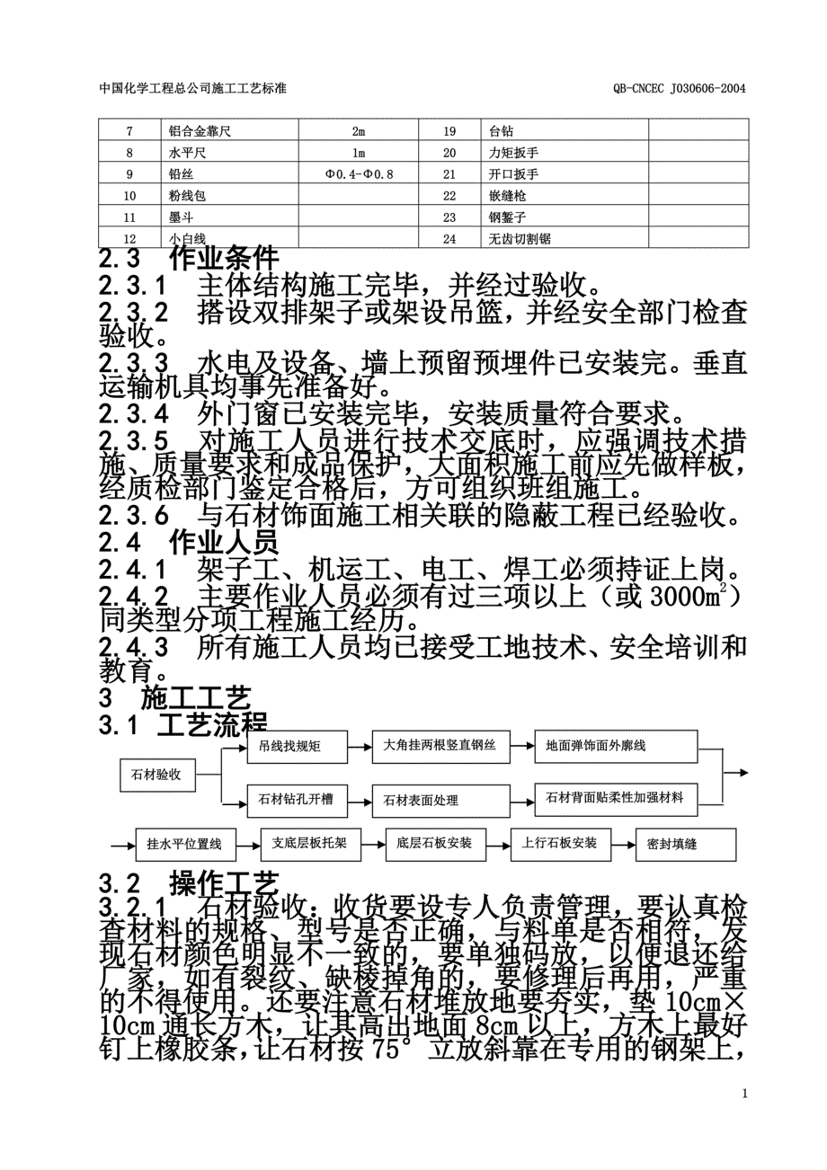 墙面干挂石材施工工艺标准(00001)(DOC 9页)_第3页