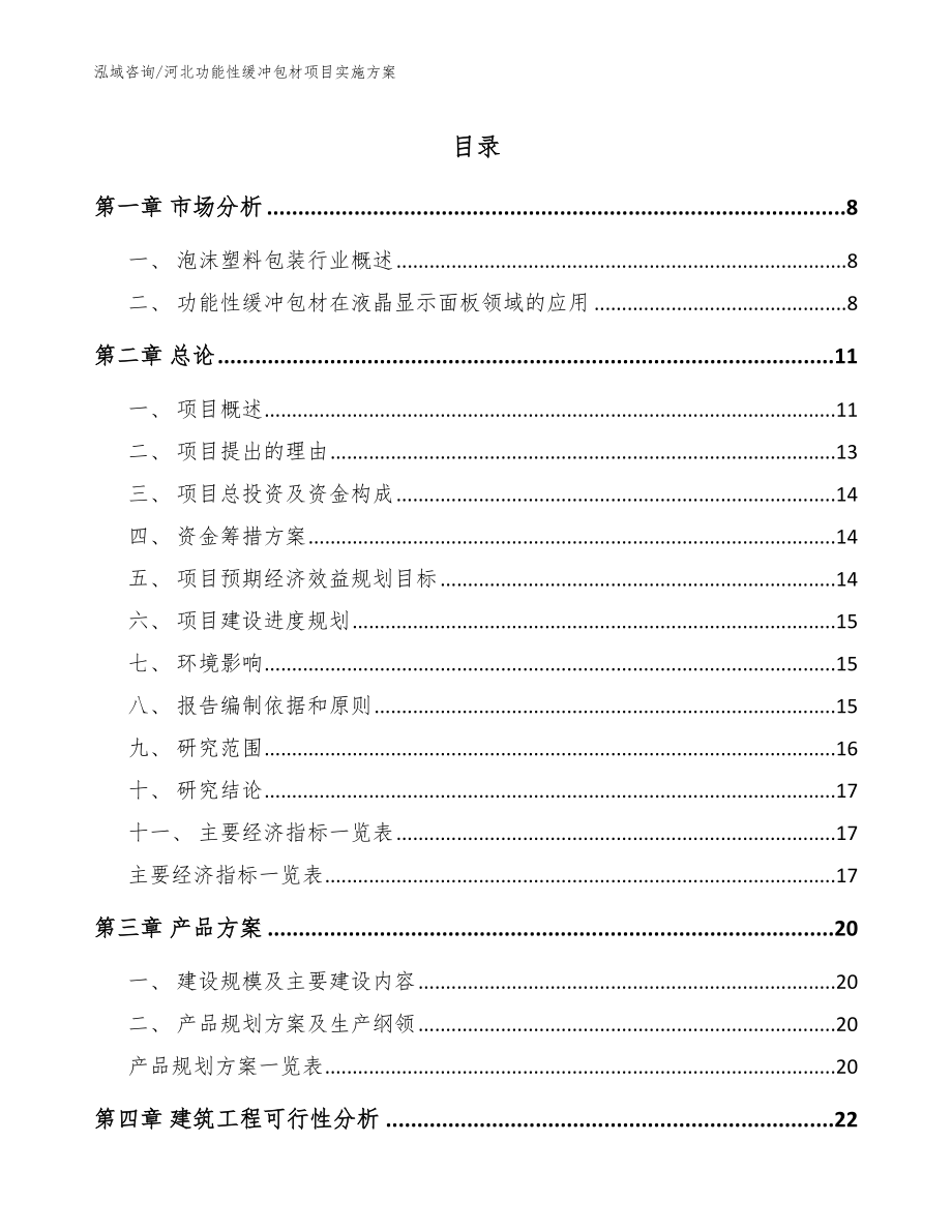 河北功能性缓冲包材项目实施方案【模板参考】_第1页