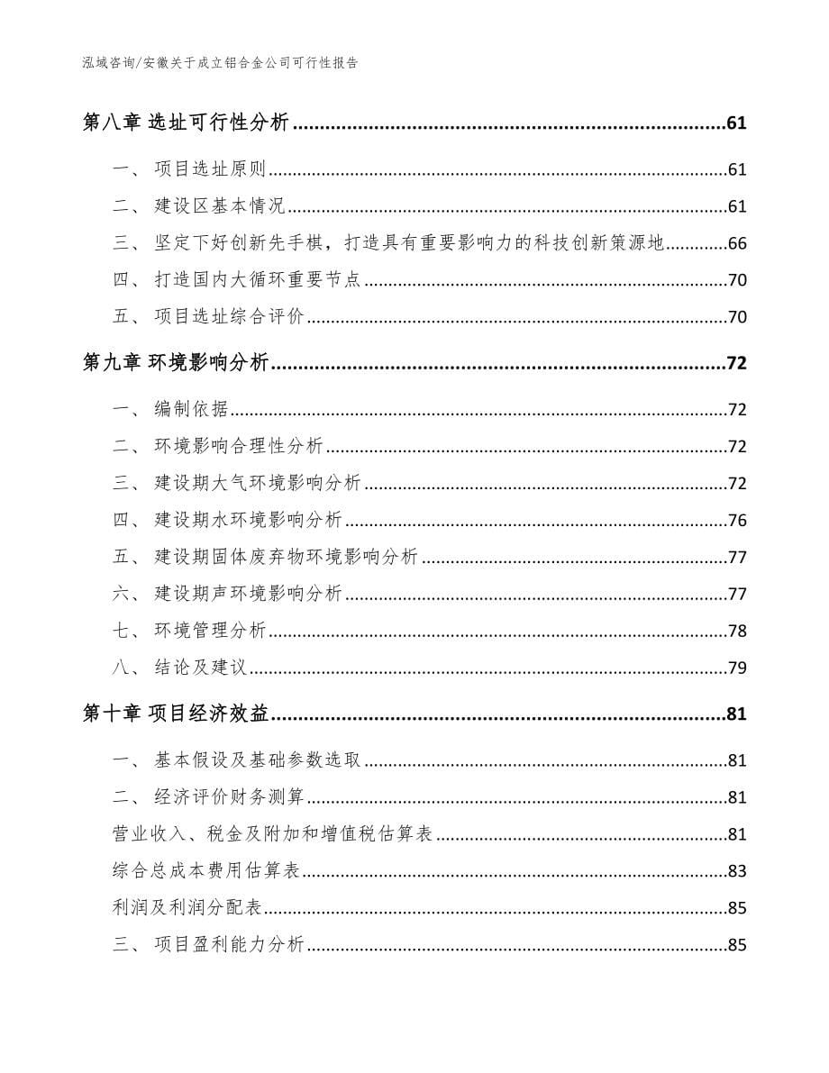 安徽关于成立铝合金公司可行性报告【模板】_第5页