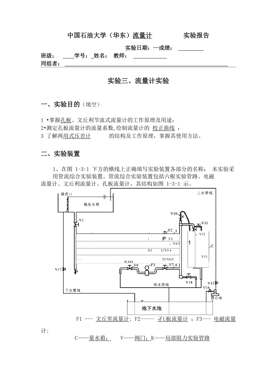 流量计的实验报告_第1页
