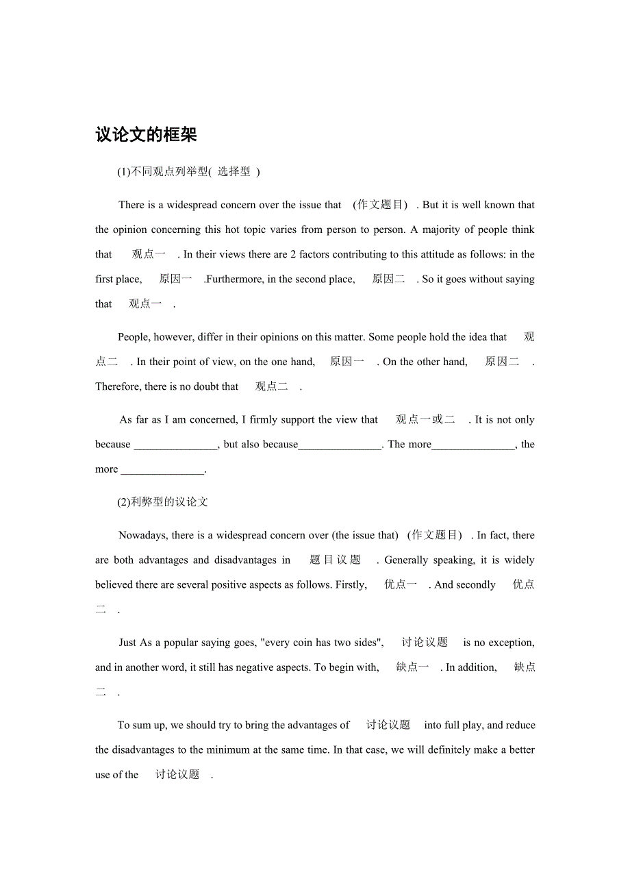高考英语作文万能模版_第4页