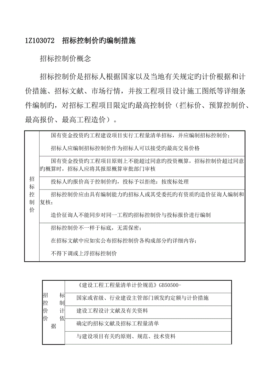 2023年一建经济招标控制价的编制方法_第1页
