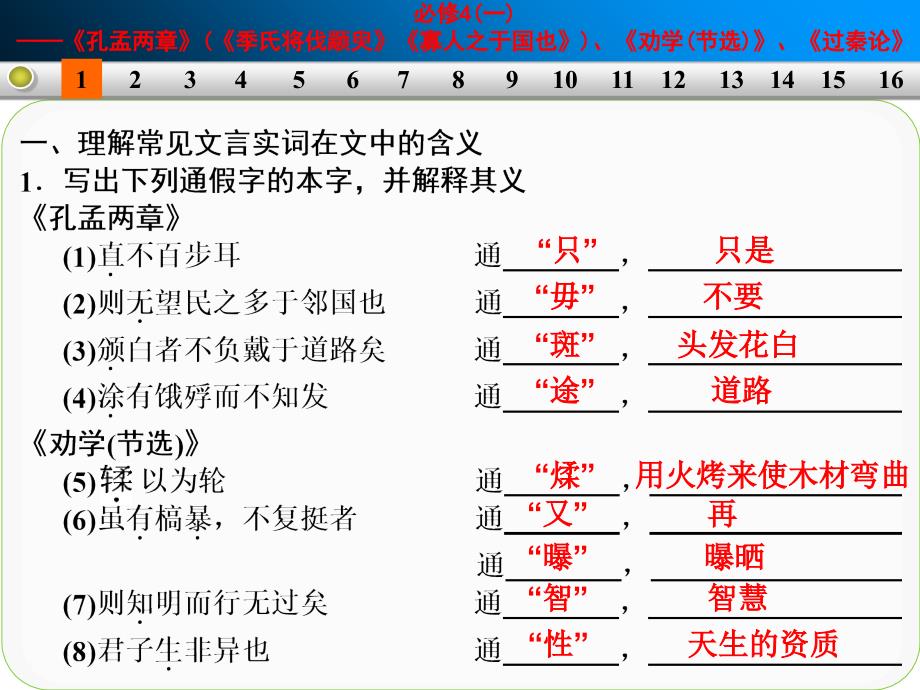 教材文言文考点化复习必修_第2页