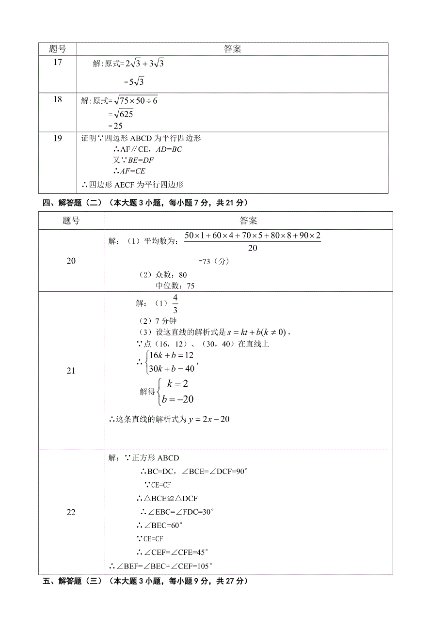 人教版八年级数学下册期末试题(有答案)-八年级数学下册期末试题._第5页