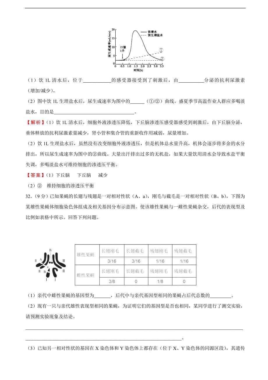 2017年（全国卷Ⅰ）高考押 题（一） 理综生物_第5页