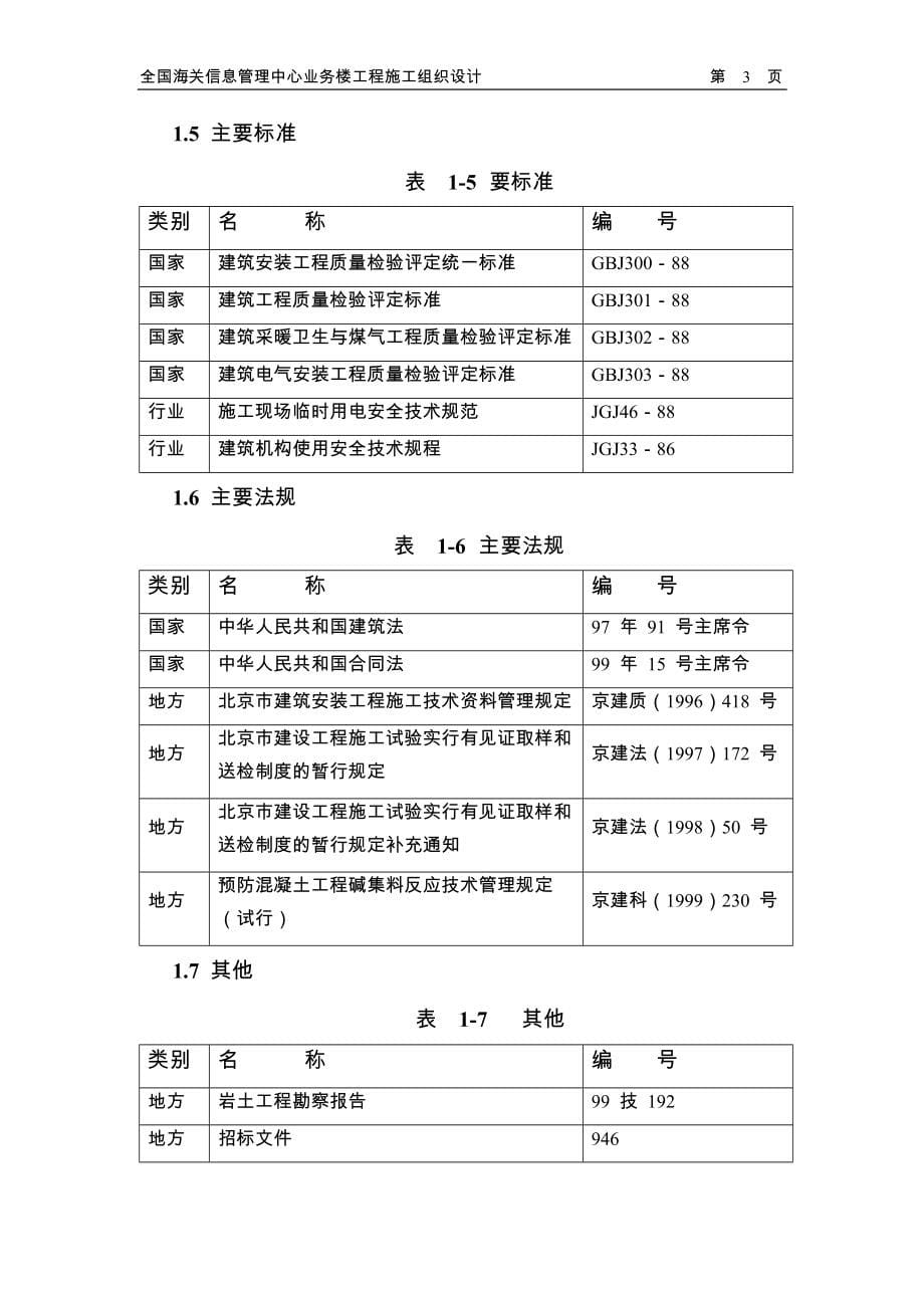 北京六建工程公司海关信息管理中心施工组织设计_第5页