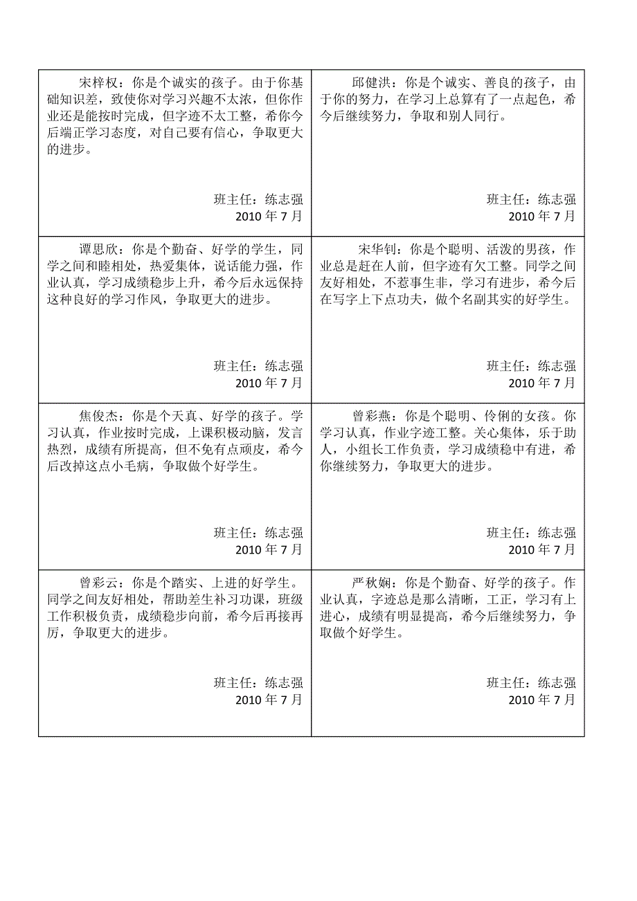 小学六年级第二学期评语.doc_第1页