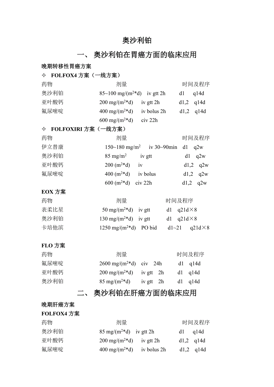 奥沙利铂肿瘤方案(全)_第1页