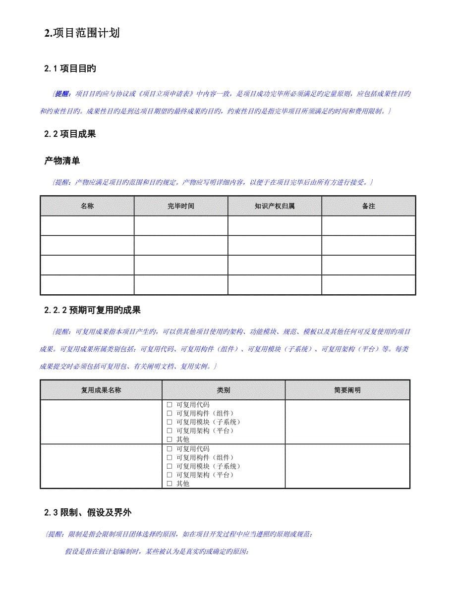 项目实施方案模板专业版_第5页