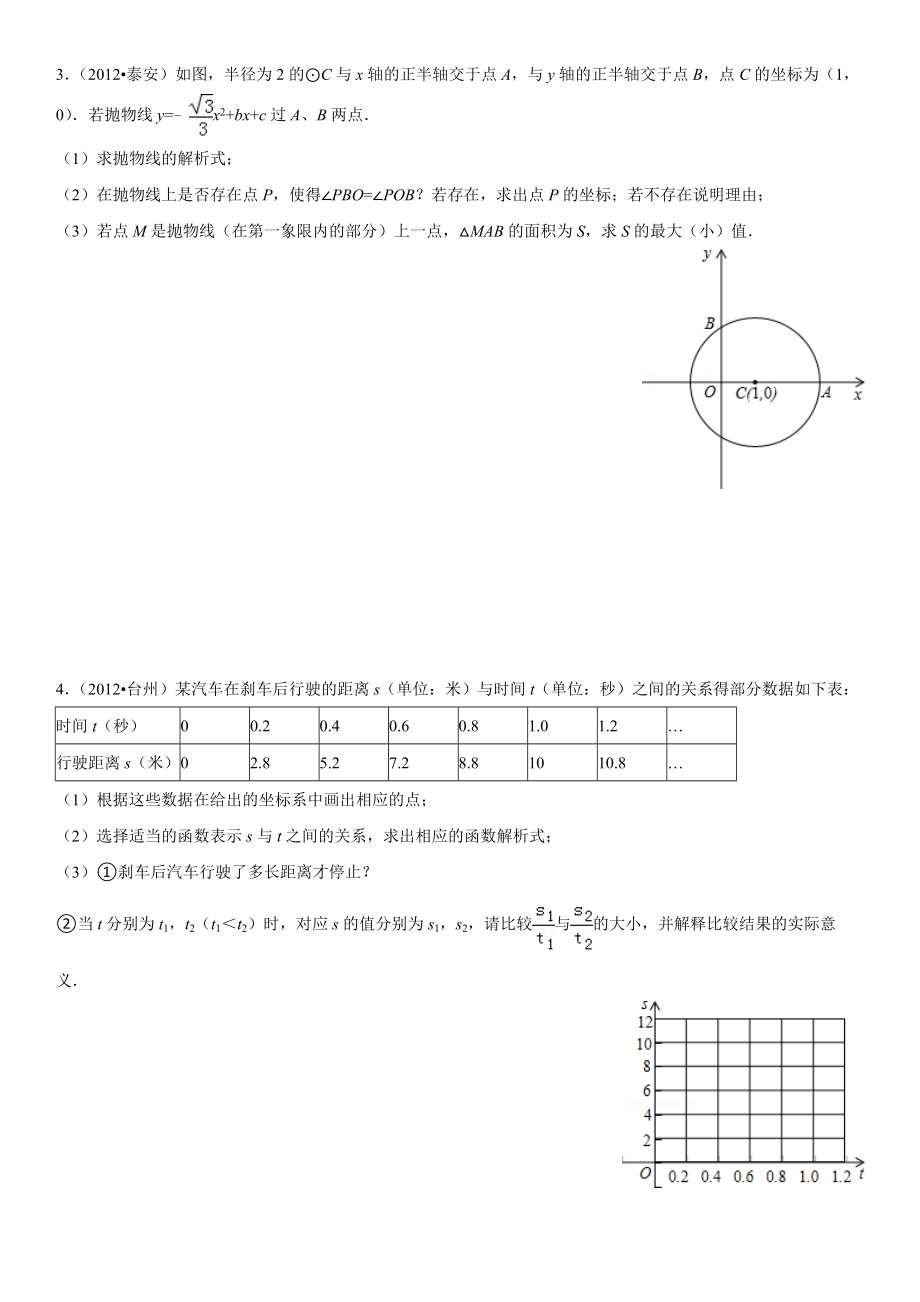 2012年二次函数中考大题总结(2)及答案详解_第2页