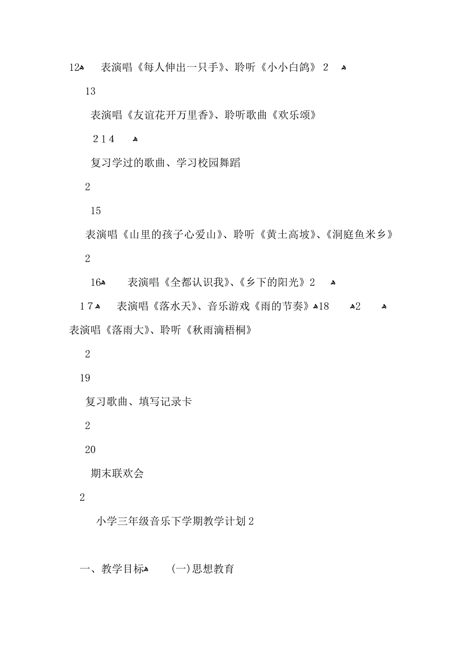 小学三年级音乐下整整学期教学计划_第4页