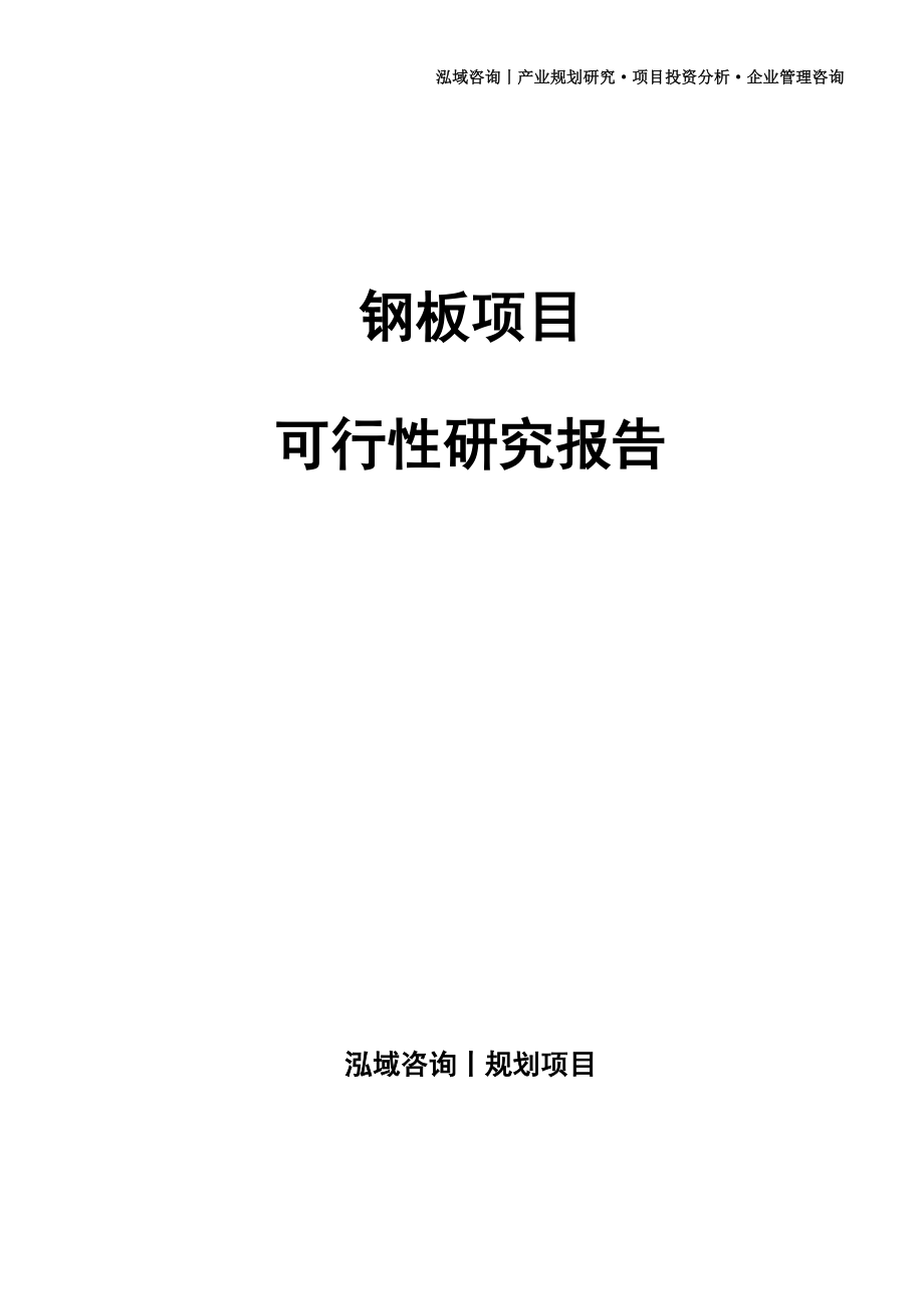 钢板项目可行性研究报告_第1页