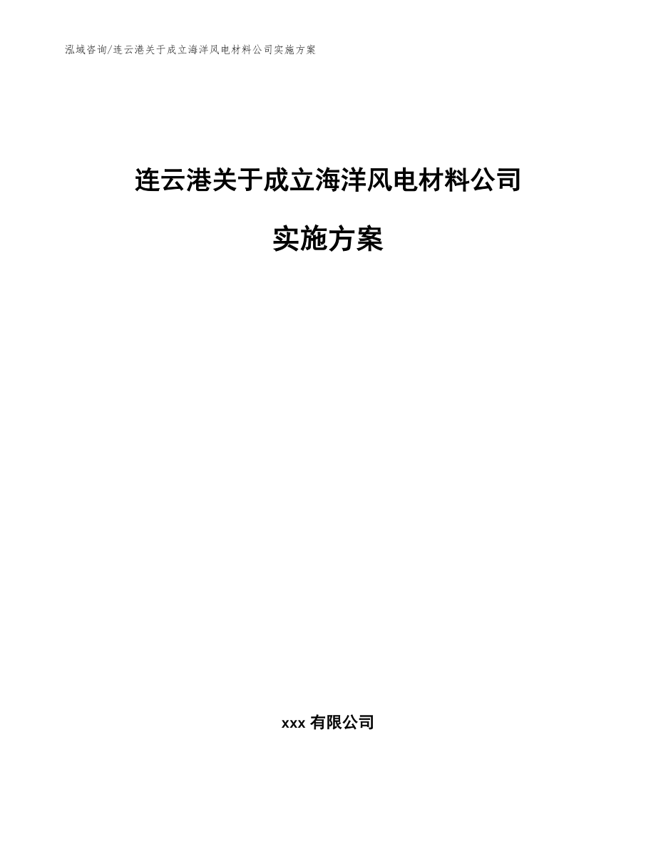 连云港关于成立海洋风电材料公司实施方案【参考范文】_第1页