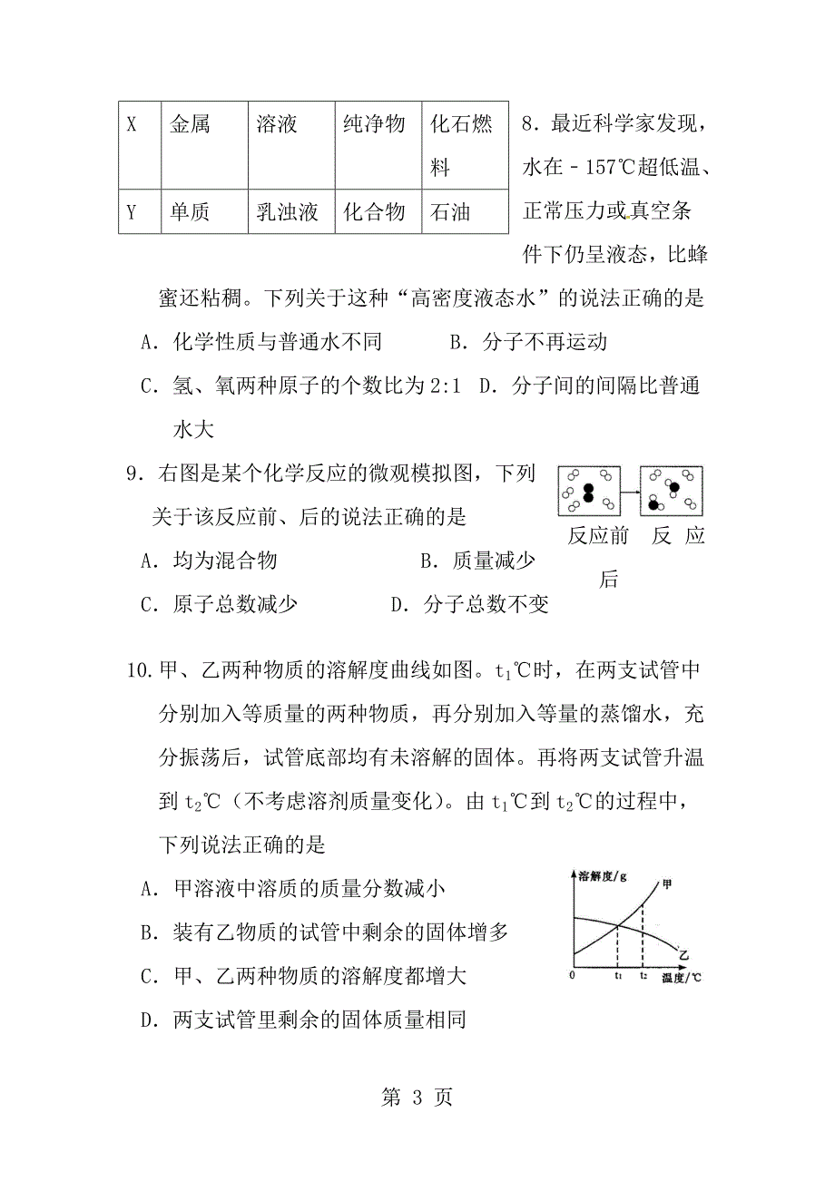 2014年安徽省中考化学试题及答案_第3页