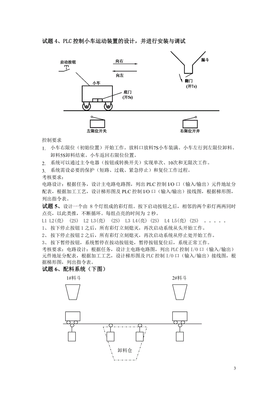 维修电工PLC实践练习题目_第3页