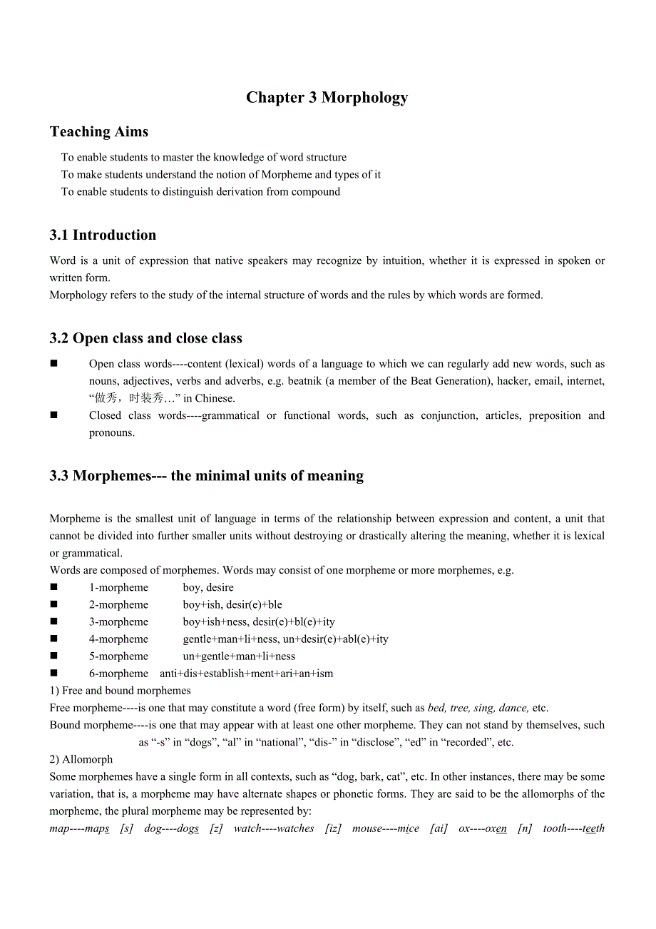 语言学chapter 3 笔记.doc_第1页