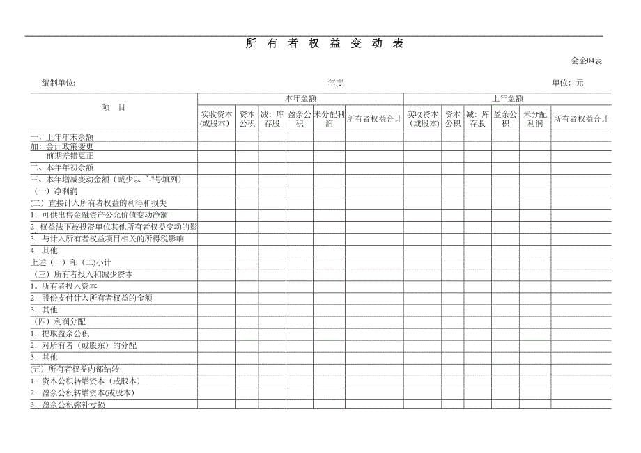 财务报表标准格式完整版_第5页