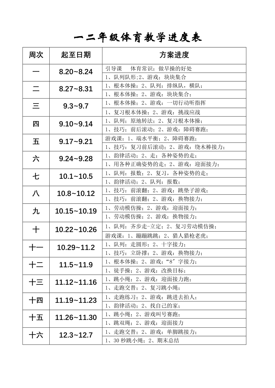 小学二年级上册体育教案_第3页