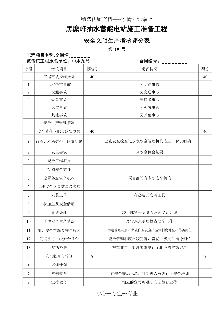 安全文明生产考核评分表(共87页)_第1页