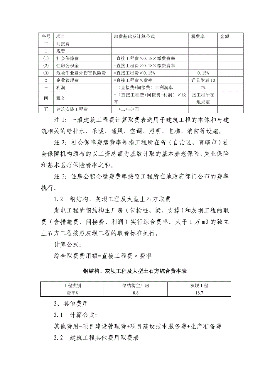 火电工地进程建设费用定额及取费参数_第2页