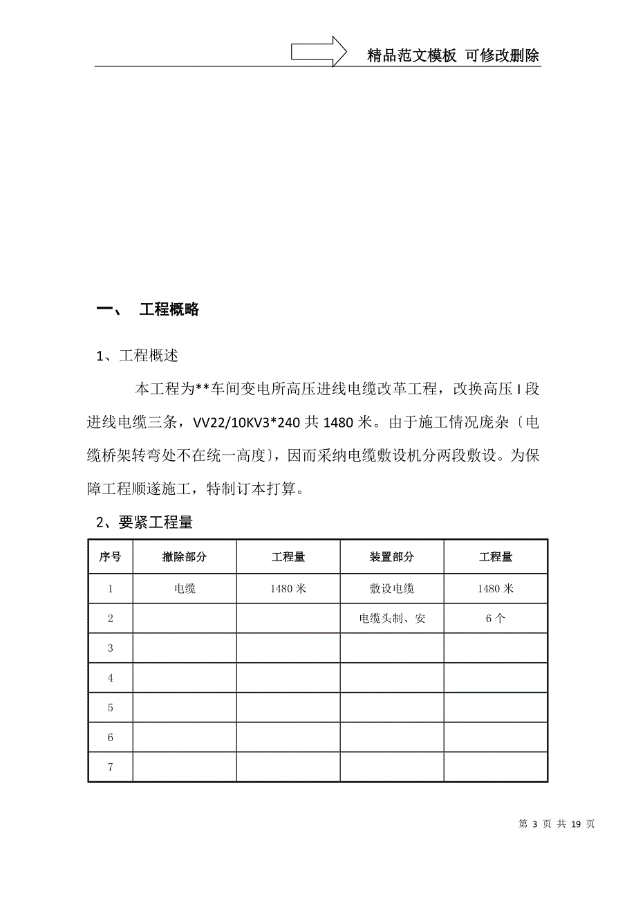 建筑行业电缆更换工程施工组织设计方案_第3页