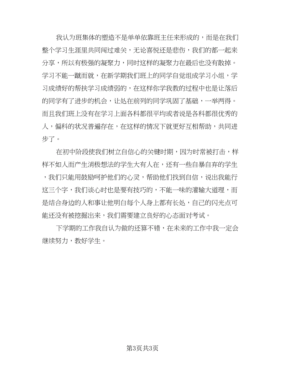 2023初三班主任工作总结例文（二篇）_第3页