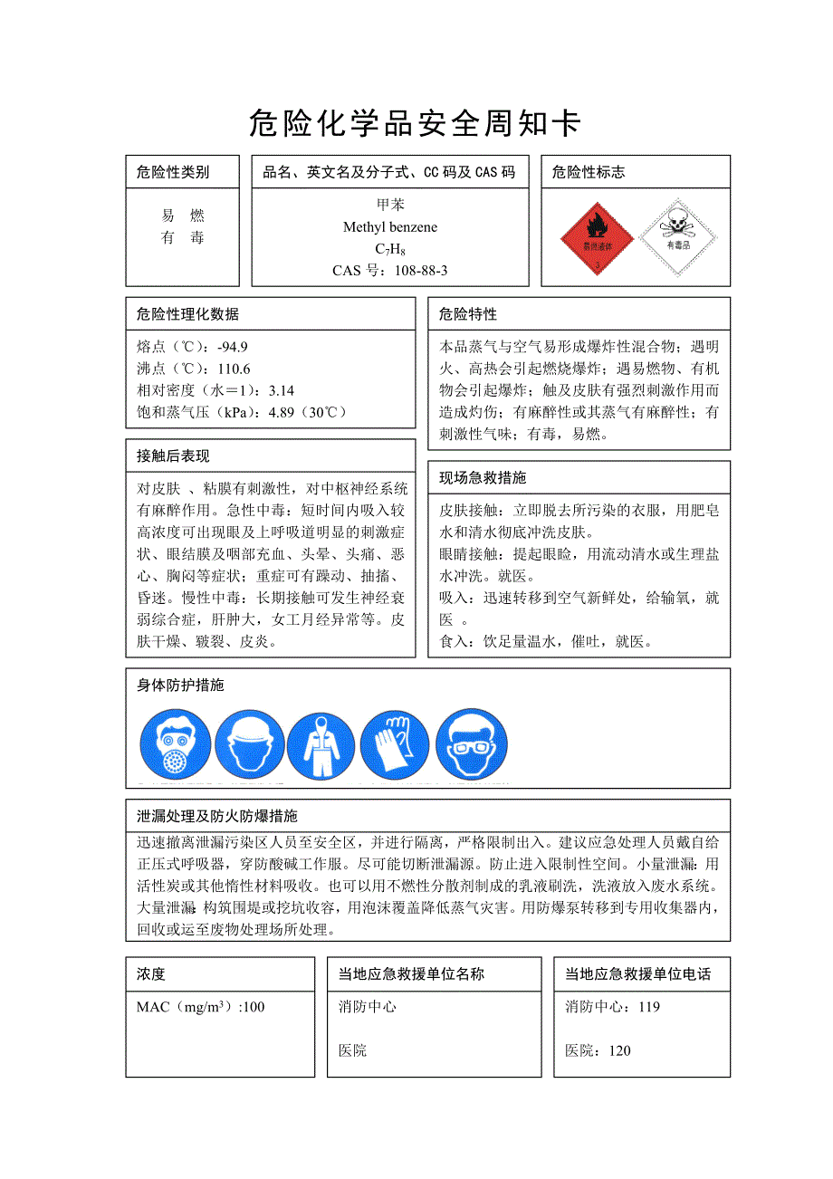 危险化学品安全周知卡(31种)_第4页