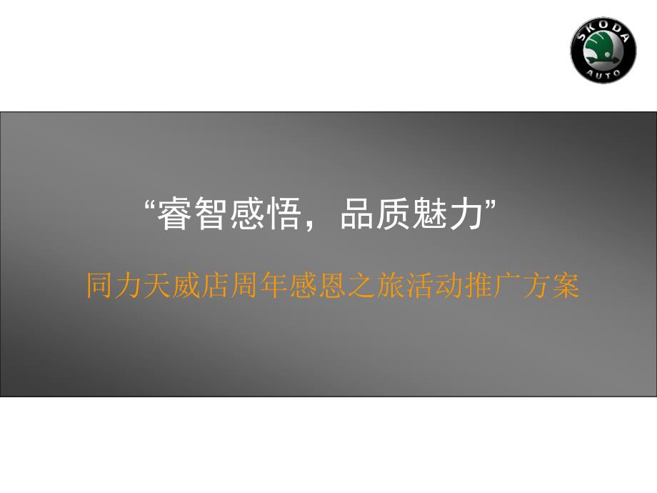 “睿智感悟品质魅力” 同力天威店周年感恩之旅活动推广方案_第1页