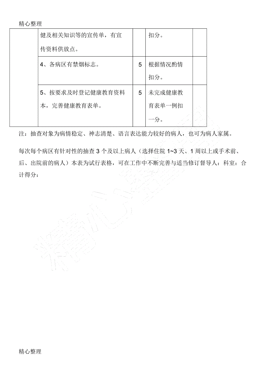 健康教育质量检查评分表_第3页