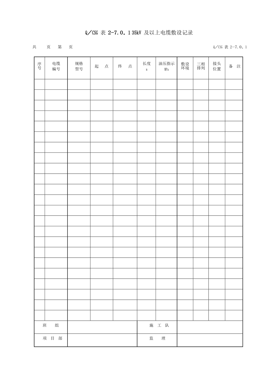 全站电缆施工工程施工记录及质量验评表.doc_第2页
