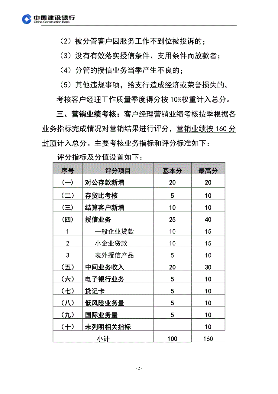 银行公司客户经理考评办法_第2页