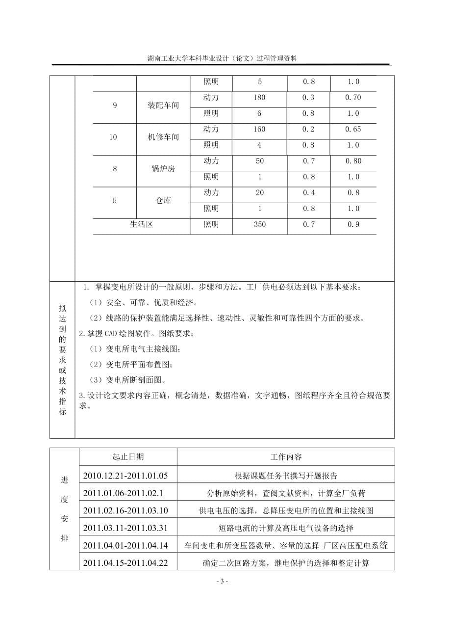 某工厂供配电系统设计任务书最新_第5页