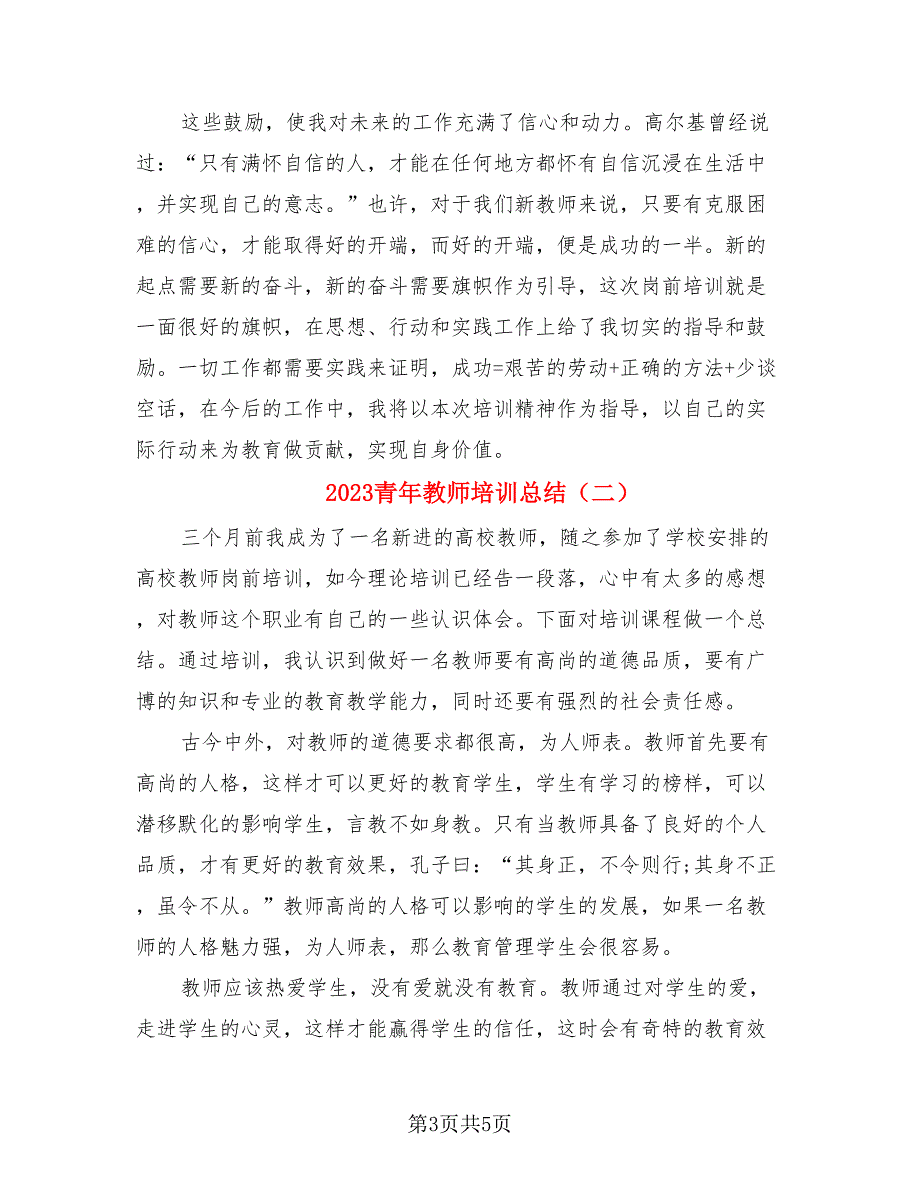 2023青年教师培训总结（二篇）.doc_第3页