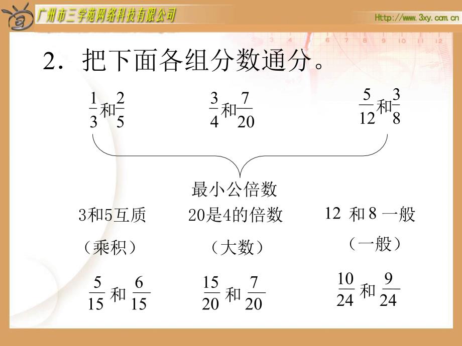 新人教版五年级下册数学异分母分数加减法PPT_第3页