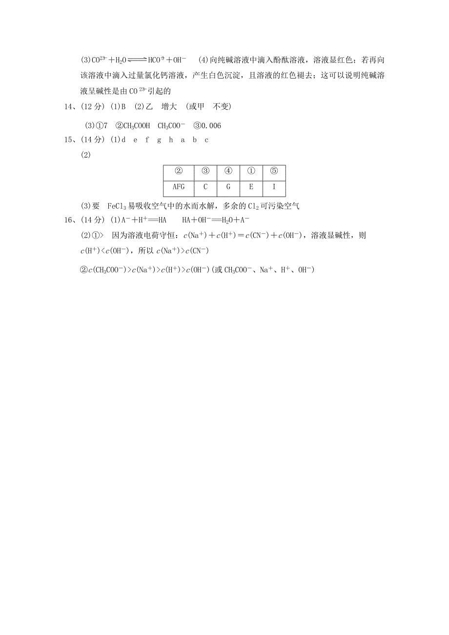 精品高考化学临考冲刺测试10_第5页