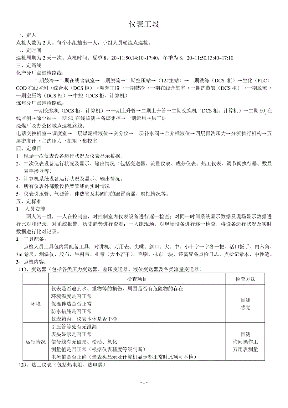 仪表工点巡检标准(正式)_第1页
