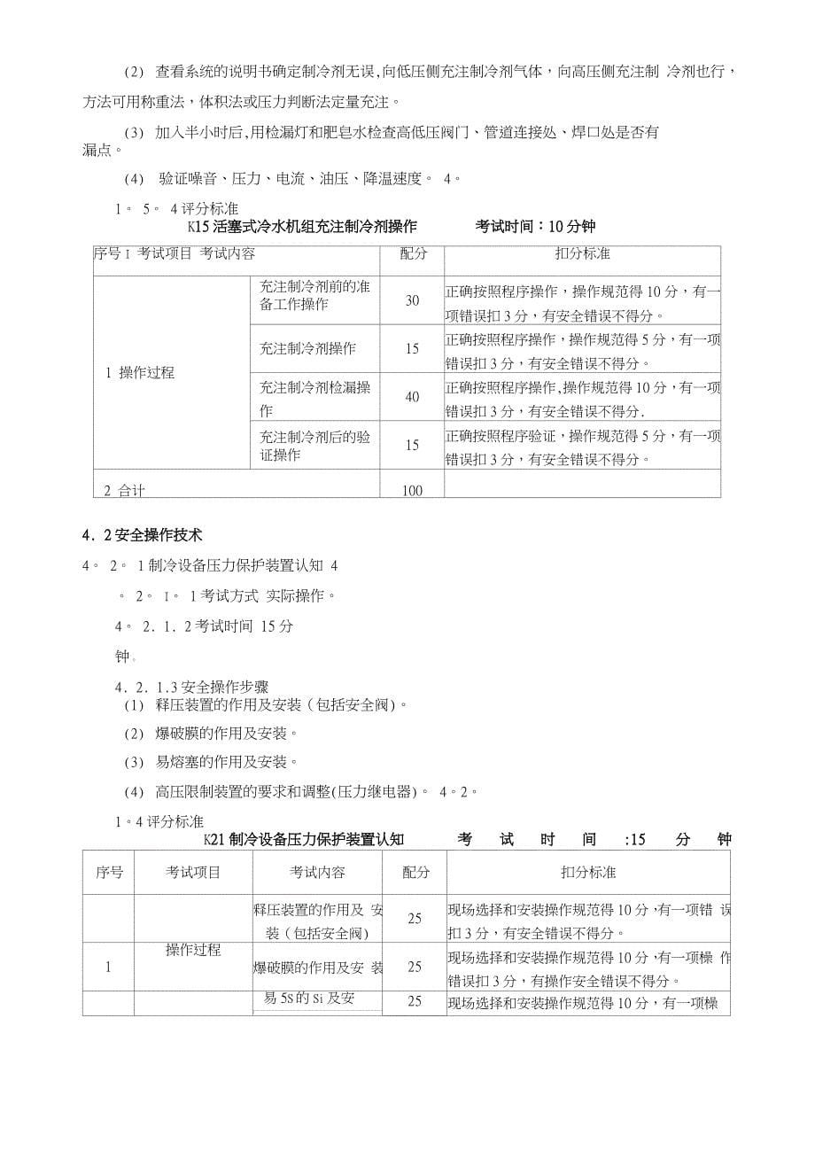 制冷与空调设备运行操作作业安全技术实际操作考试标准_第5页