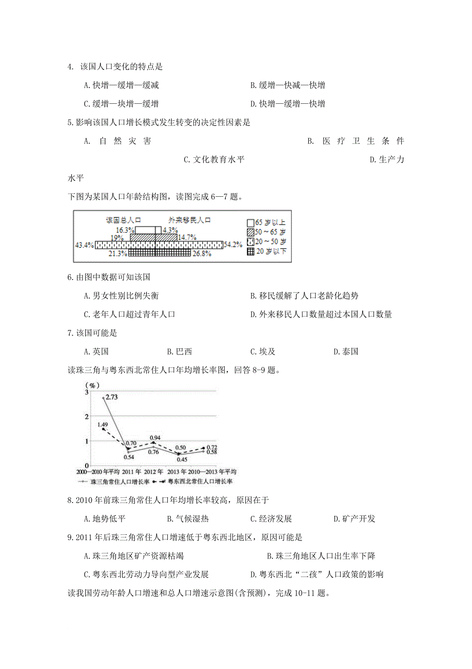 江西省某知名中学高三地理上学期第九周周练试题2_第2页