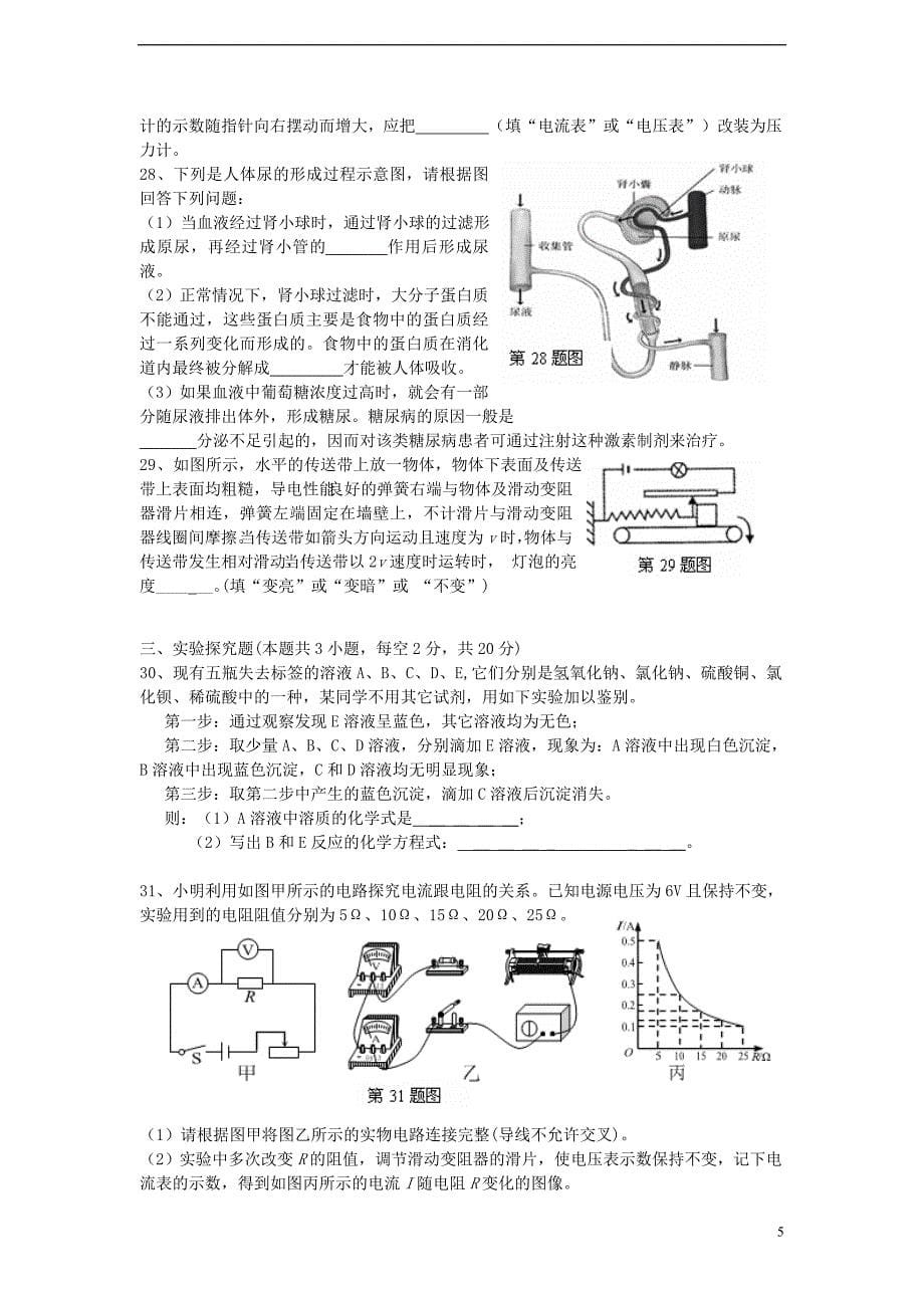 科学宁波地区中考模拟科学试卷.doc_第5页