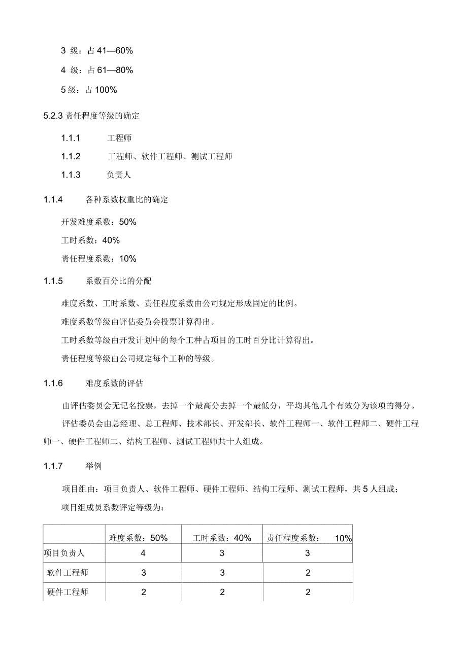 项目的奖金分配规章制度_第5页