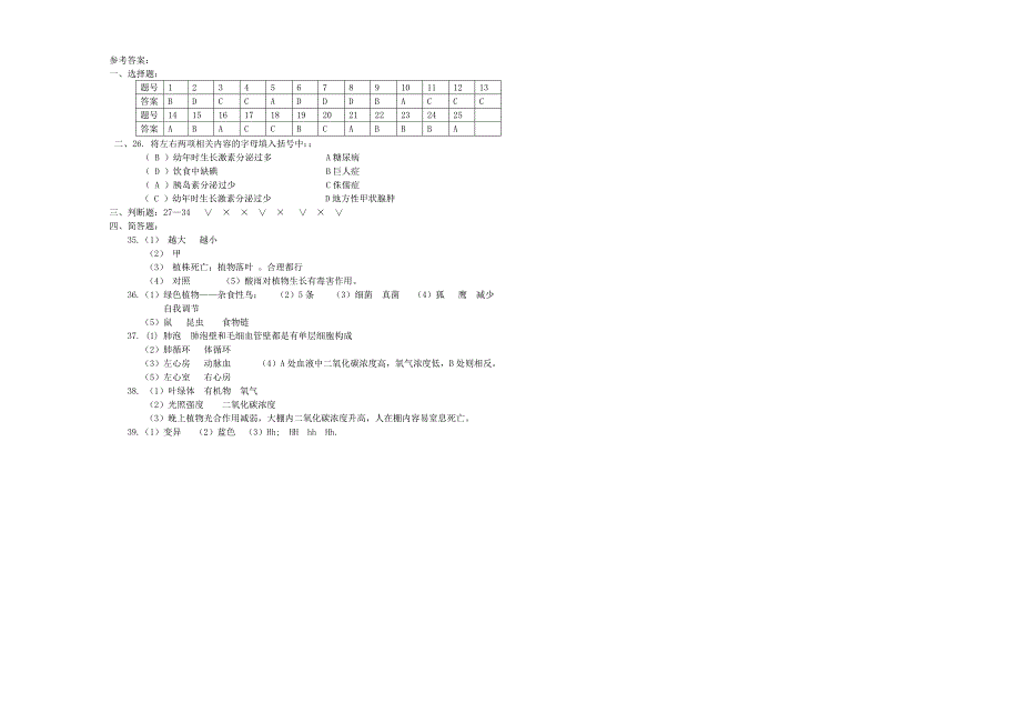 2013年初中生物会考模拟试卷_第3页