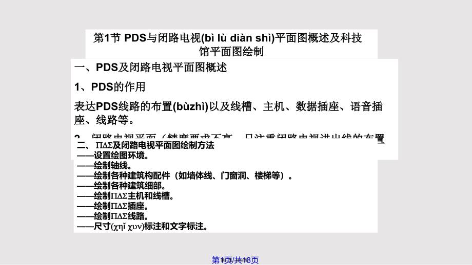 AutoCAD科技馆PDS及闭路电视平面图绘制实用教案_第1页