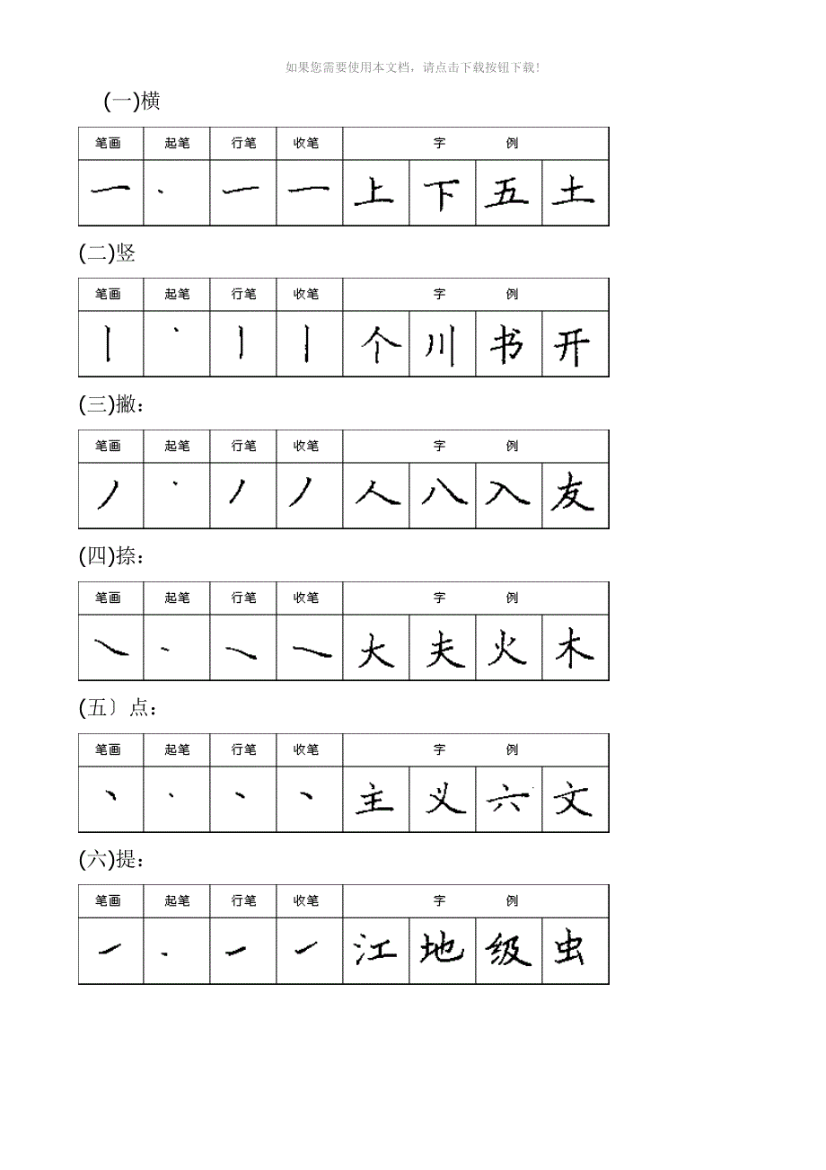 （推荐）小学一年级语文基本笔画_第1页