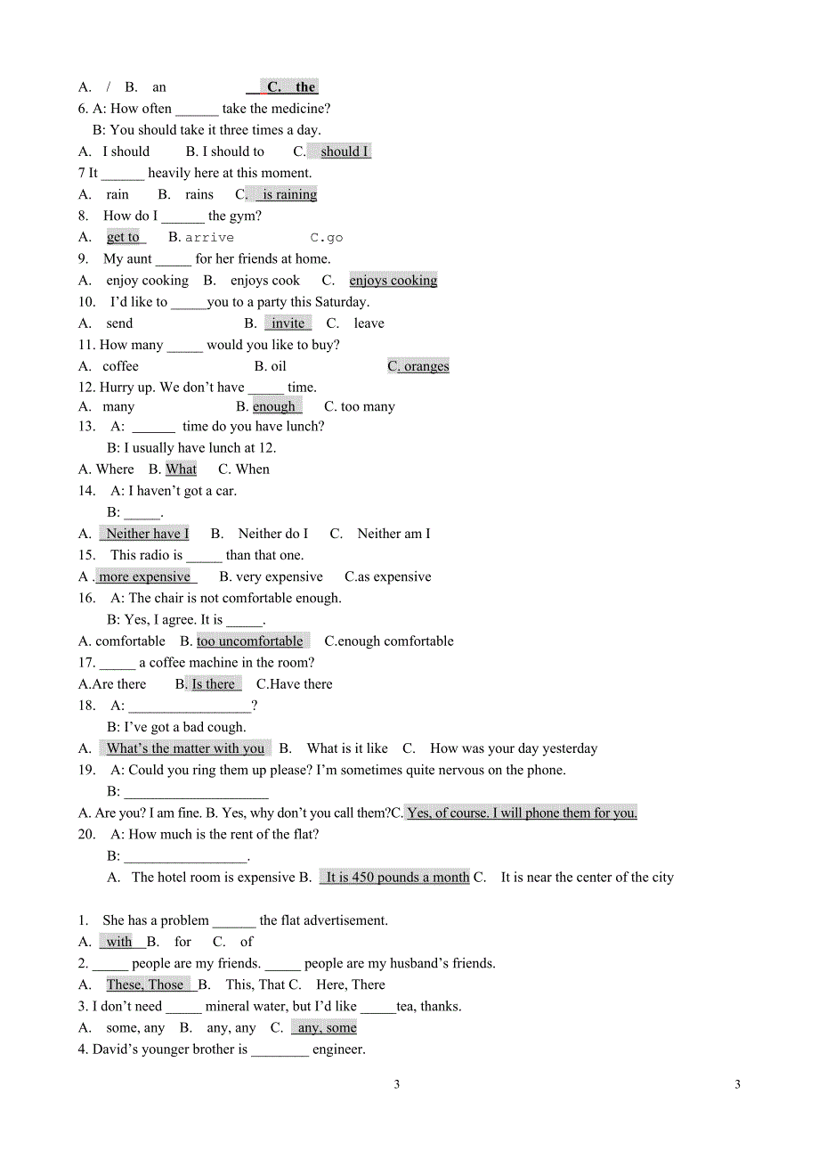 开放英语英语(1)1机考题库.doc_第3页