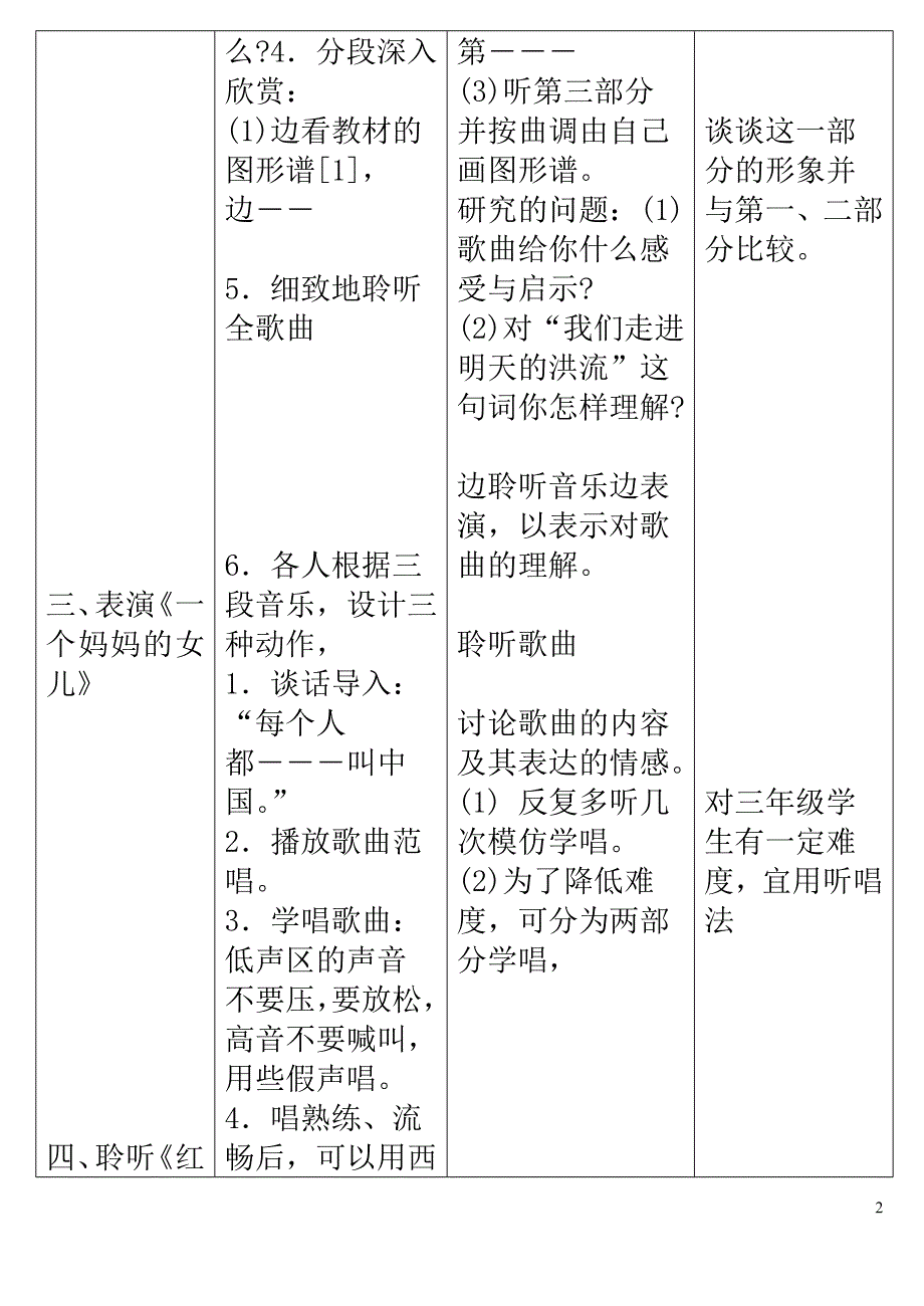 新人音版小学音乐三年级下册教案_第2页