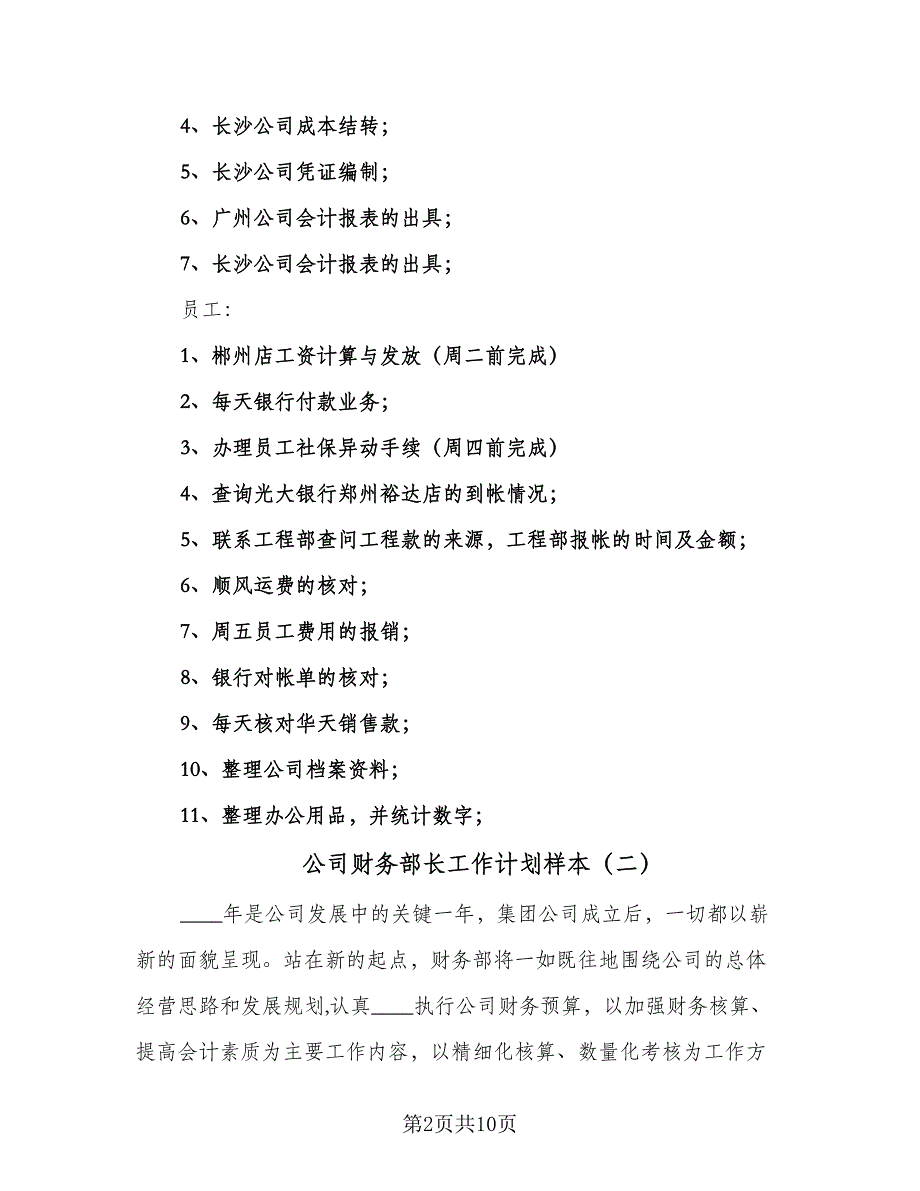 公司财务部长工作计划样本（3篇）.doc_第2页