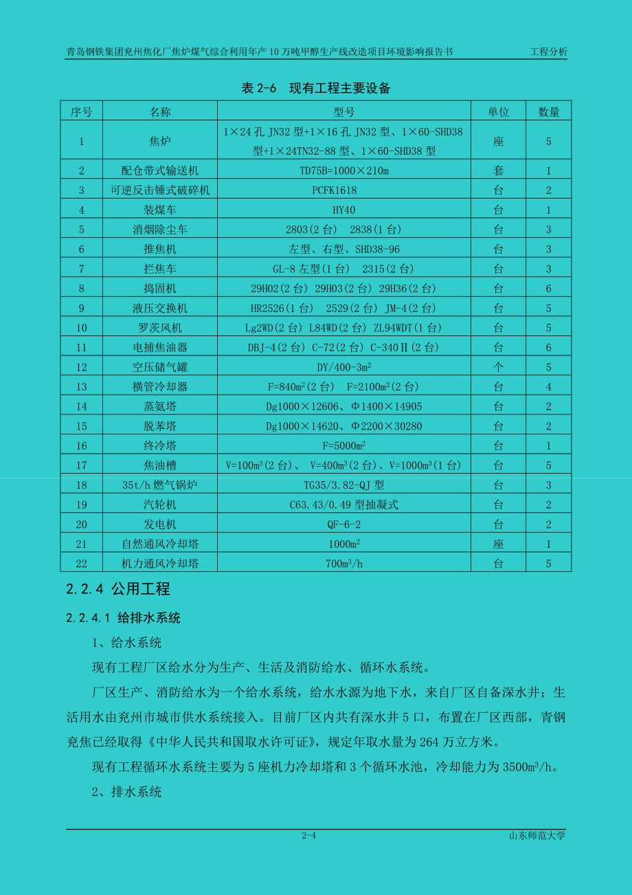 焦化厂焦炉煤气综合利用年产10万吨甲醇生产线改造项目环境影响报告书_第4页