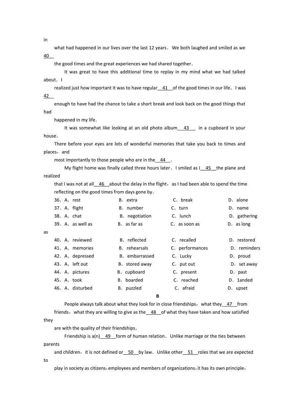 重庆南开中学高三9月月考英语试题 Word版含答案（高考）_第5页